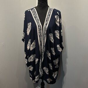 Hipster Row Navy Kimono Beachy nautical bohemian‎